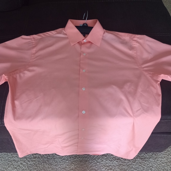 Van Heusen Men's Fitted Dress Shirt, Coral - Picture 6 of 7